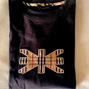 Burberry Kids Long Sleeve Navy Blue Shirt